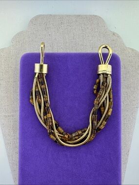 💛 Authentic Michael Kors 14k Gold Plated Summer Jet Set Bracelet